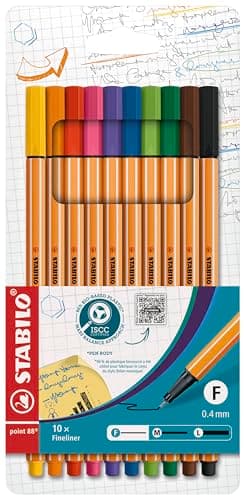Image of STABILO point 88 - Fineliner - Pack of 10 - Assorted Colours