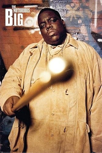 Image of Grindstore Laminated The Notorious B.I.G. (Cane) Maxi Poster Large Wall Art Print, Wall Decor, Home Office Classroom Decoration, Gift Idea, Decorative Print 91.5x61cm