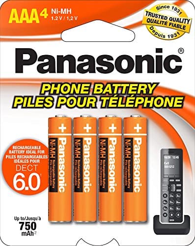 Image of Panasonic Genuine HHR-4DPA/4B AAA NiMH Rechargeable Batteries for DECT Cordless Phones, 4 Pack