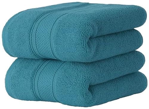 Image of WovenWonder 2x Hand Towels 100% Egyptian Cotton (50x80cm, 800GSM) Hotel Quality & Highly Absorbent Luxury Extra Large Soft Hand Towel Set (Turquoise)