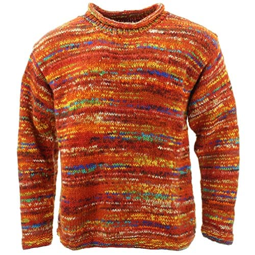 Image of Loud Jumpers Chunky Wool Knit Space Dye Jumper - Red Mix - M