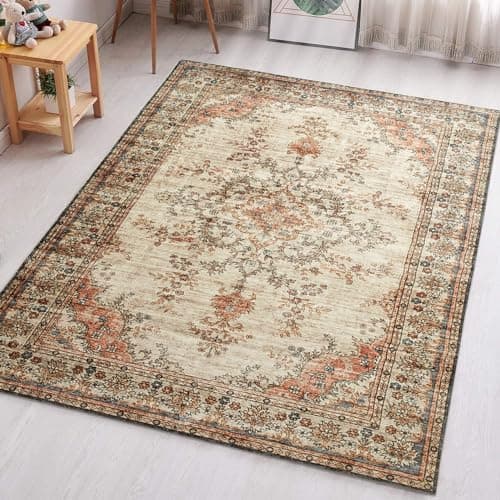 Image of Aspire Homeware Rugs for Bedroom Living Room – Modern 80x150 cm Traditional Area Rugs Timeless Cashmere Style - Soft Short Pile Vintage Rug - Carpet for Dining Room Easy To Clean
