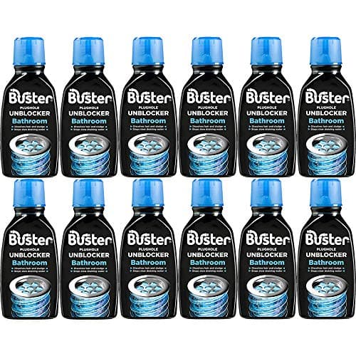 Image of Buster Bathroom Drain Clear Plughole Unblocker 300ml Dissolves Hair & Soap (12 Bottles)