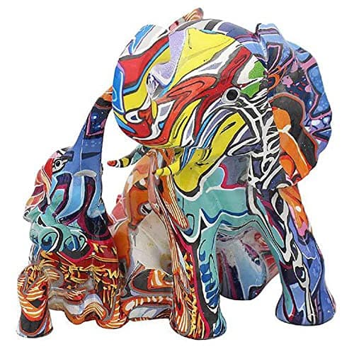 Image of Lesser & Pavey Graffiti Elephants Sitting Figurine Ornament