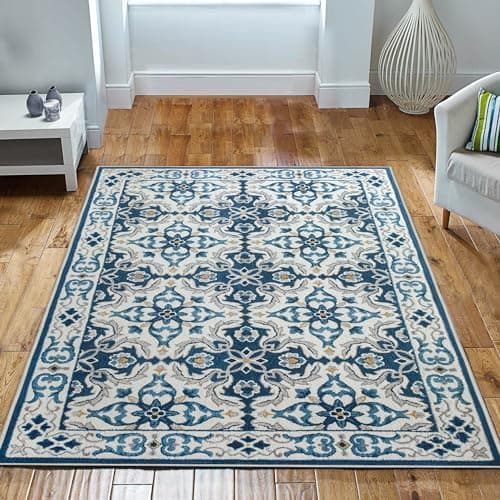 Image of Imperial Rooms Area Rugs Living Room - Vintage Rugs for Bedroom 60x110 Cm Non Shedding Modern Kitchen Rug Traditional Design Super Soft Carpet - Easy to Clean (Luna)