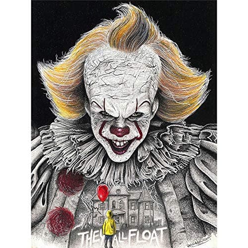 Image of Wee Blue Coo Wayne Maguire Tattooed Pennywise It Clown Inked Ikon Art Print Poster Wall Decor 12X16 Inch