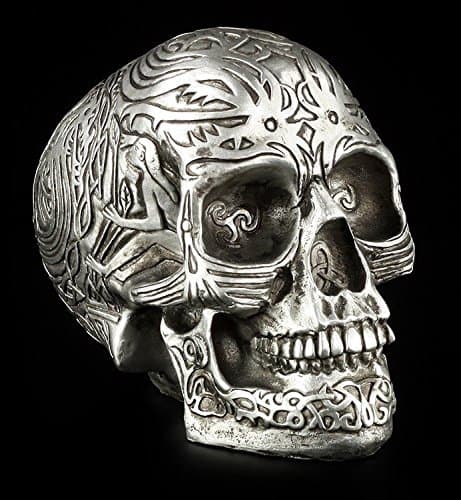 Image of Veronese Skull Figurine Celtic Silver