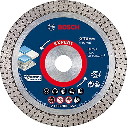 Image of Bosch 1x EXPERT HardCeramic 76 mm Diamond Cutting Disc (for Hard tiles, Hard stone, Ø 76 mm, Professional Accessory Mini Angle Grinder)