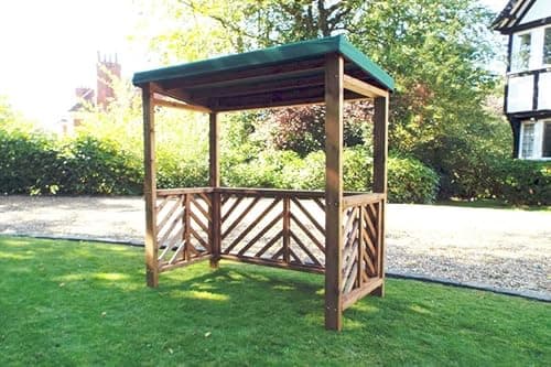 Image of Charles Taylor Dorchester BBQ Shelter (Green Roof Cover) - W170 x D100 x H196 - Fully Assembled - Green