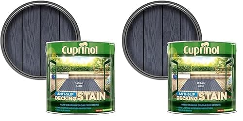 Image of Cuprinol 5122407 UTDSUS25L Anti Slip Decking Stain Urban Slate 2.5 Litre (Pack of 2)