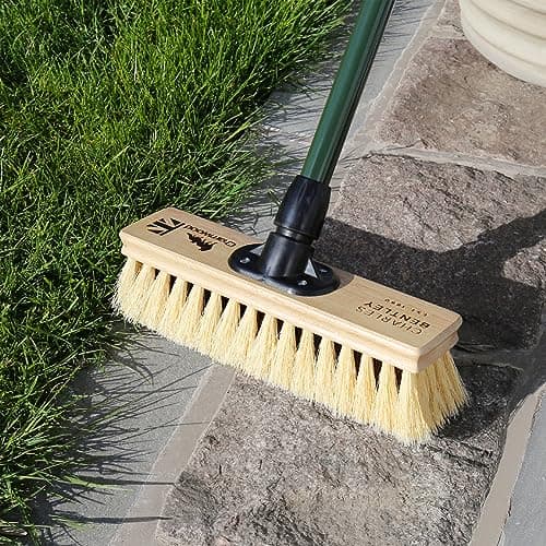 Image of Charles Bentley Charnwood 12" Dual Fill Broom for Garden & Outdoor Maintenance Premium Brushware Green FSC Wood