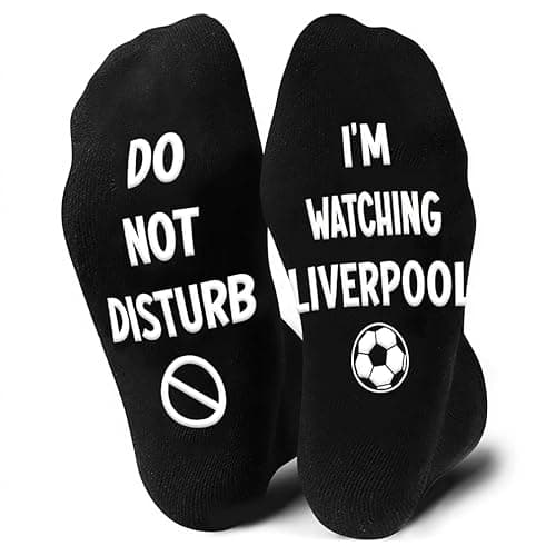 Image of Nhemeylp Funny Socks Liverpool Football Gifts for Men, Do Not Disturb, I'm Watching Liverpool Novelty Socks, Premium Breathable Cotton Socks LFC Gifts for Football Fans