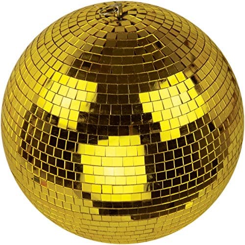 Image of Netagon 300mm (12"") Lightweight Ceiling Hanging Mirror Ball Ideal for Disco Halloween Christmas Birthday Party Decor (Gold)