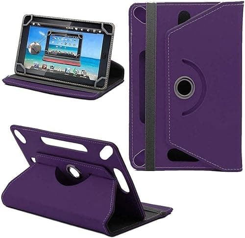 Image of DV 10inch Tablet Case Cover - Universal Leather Stand Case Folio Cover Magic Leather 360° Rotating Case Fits for ALL 10" Inch & 10.1" Inch Android Tablets tab (Purple)