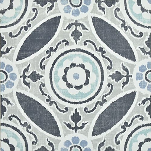 Image of WallPops FP2484 Sienna Peel & Stick Floor Tiles, Blues, Set of 10 Piece,12 x 12 inches