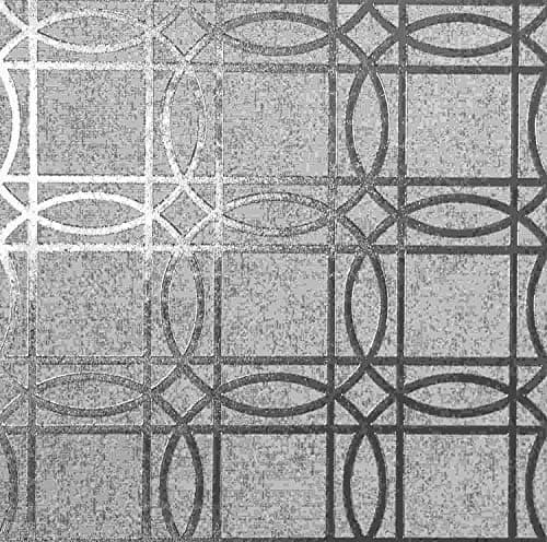 Image of Arthouse 903204 Kiss Foil Geometric Wallpaper Charcoal Silver 10.05m x 53cm