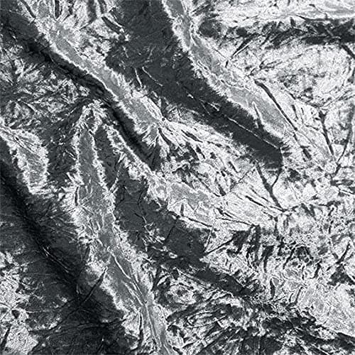 Image of Novato Textiles Premium Crushed Velvet Stretch Velour Glitz Fabric Material 150cm Wide (Grey, 2 Meter)