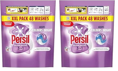 Image of Persil Colour Protect 3 in 1 Washing Capsules 48 washes (Pack of 2)