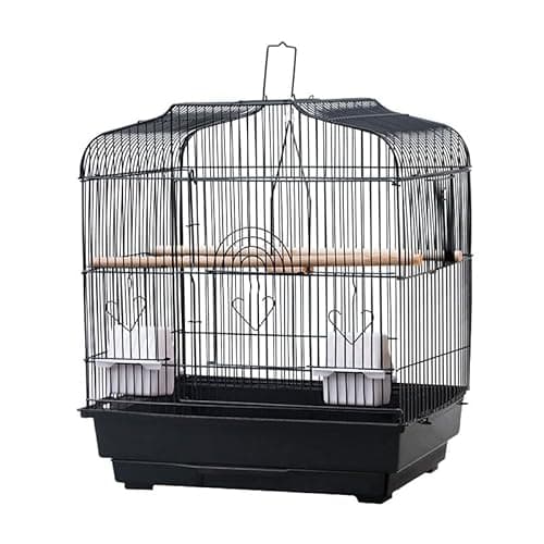 Image of Aptliton Premium Metal Bird Cage for Small Birds, Secure Parakeet Cage with 2 Perches & Food Bowls, Heavy-Duty Parrot Cage for Budgies, Budgie, Parakeet, Black