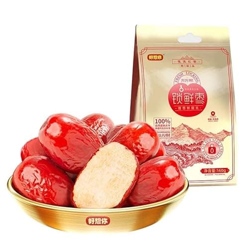 Image of Sweet crisp jujube,seedless dried jujube,Freeze-dried red dates,healthy nutritious snacks,snack food,preserved fruit,dried fruit,vegetarian,delicious snack gifts (160g*1bag)