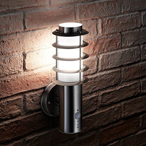 Image of Auraglow Stainless Steel PIR Infrared Motion Sensor Outdoor LED Wall Light (Cool White)
