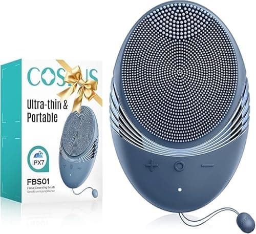 Image of COSLUS FBS01 Face Scrubber Facial Cleansing Brush: 5 Modes Rechargeable & IPX7 Waterproof​ for Sensitive Skin, Deep Cleaning Removing Blackhead Exfoliating Massaging & Business Travel​ (Dark Blue)