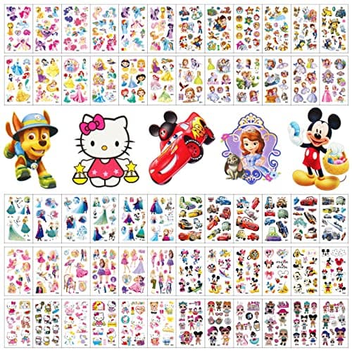 Image of 60 Sheets Cute Lovely Temporary Tattoos fake tattoo for Kids Toddlers Children Boys Girls