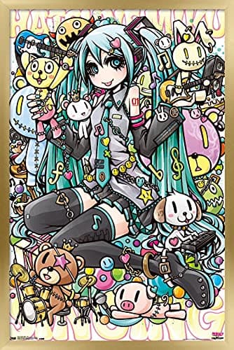Image of Trends International Hatsune Miku - Toys Wall Poster, 14.725" x 22.375", Gold Framed Version