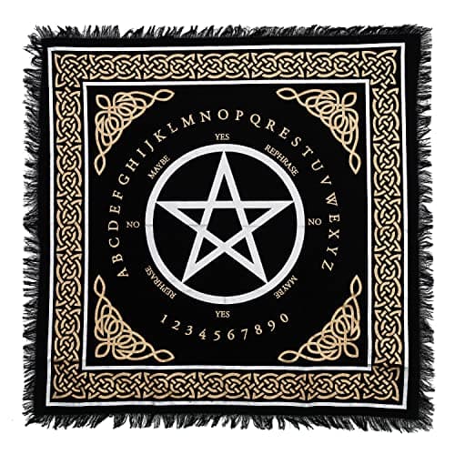 Image of Indian Consigners Altar Cloth – Spirit Board Pentacle Design – 24x24 Witchcraft Table Cloth for Tarot, Spells, Divination & Wiccan Rituals