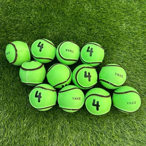 Image of YNKE GAA Hurling All Weather Wall Ball Sliotars – PU Size 4 Training Balls (Pack of 12) (Green)
