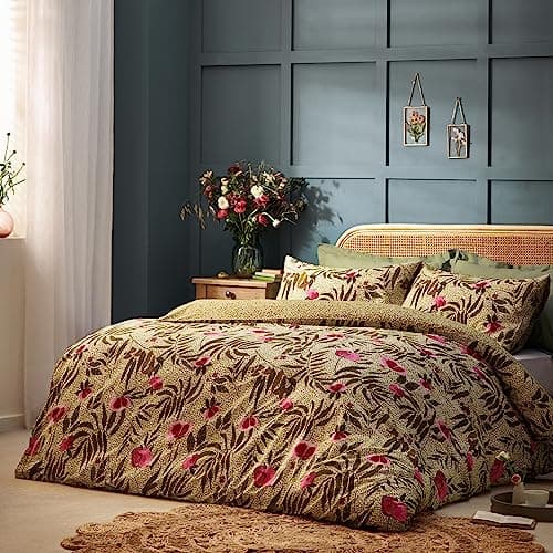 Image of furn. Wylder Nature House Of Bloom Poppy Duvet Cover Set - Double - Sage