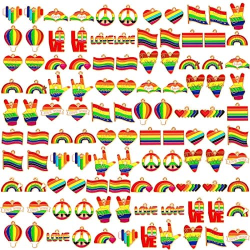 Image of SANNIX Pack of 110 Gold Enamel Charms DIY Jewellery Making Charms Pendant for Bracelet Necklace Earring Craft Supplies, Zinc