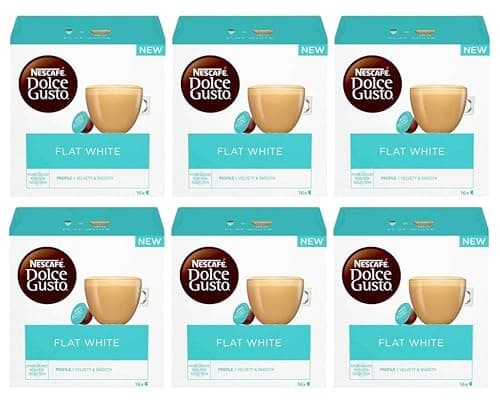 Image of NESCAFÉ DOLCE GUSTO Flat White Blend Coffee Pods x16 (Pack of 6, Total 96 Pods)