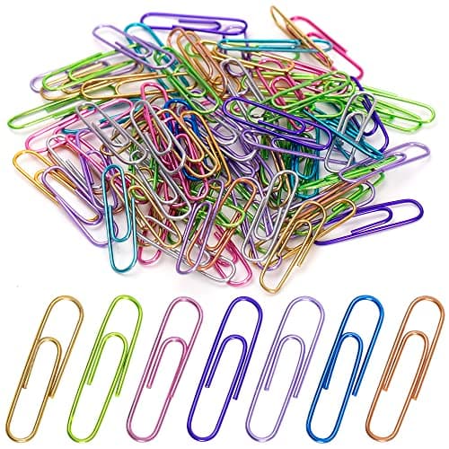 Image of Large Paper Clips,150pcs 2 Inch (50mm) Jumbo Paper Clip, Assorted Coloured PaperClips for Paperwork Office School and Personal Use