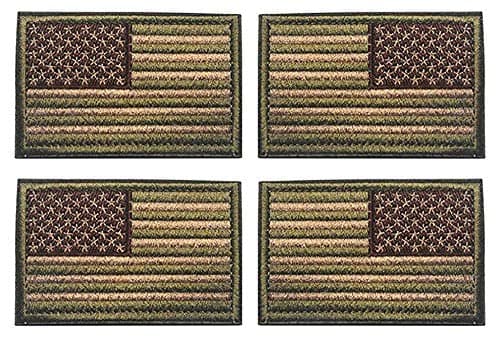 Image of Antrix 4 Pcs Green Regular and Reversed American US USA Flag Embroidered Patch Tactical Military United States of America Uniform Emblem Applique Hook & Loop Emblem Patch for Backpacks Caps Hats Vests