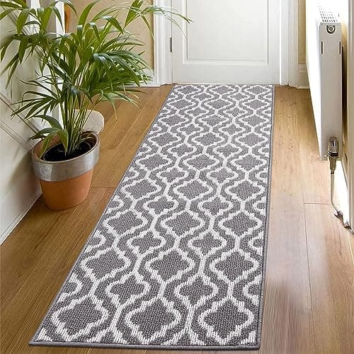 Image of SHACOS Kitchen Rug in Front of the Sink 150 x 50 cm Hallway Non-Slip Entrance Door Mat Indoor Geometric Pattern Floor Mat for Kitchen, Dining Room, Laundry Room