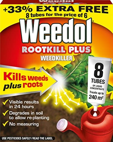 Image of Weedol Rootkill Plus Weedkiller 8 Tubes Treats Up to 240M2 Liquid Concentrate (1)