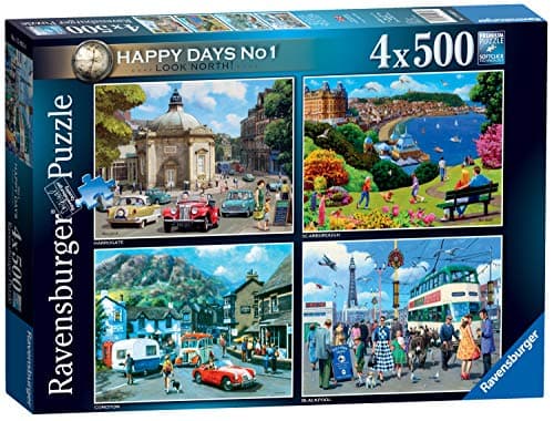 Image of Ravensburger Happy Days Collection No.1 Look North 4x 500 Piece Jigsaw Puzzle for Adults and Kids Age 10 Years Up