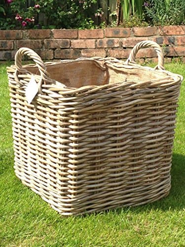 Image of Very Strong Excellent Quality Lined Square Log Basket / Storage Basket