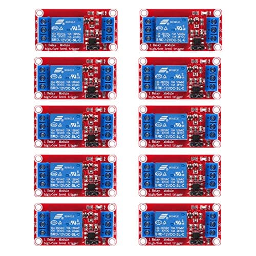 Image of AEDIKO 10pcs Relay Module DC 12V Relay Board 1 Channel with Optocoupler Isolation Support High or Low Level Trigger