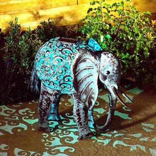 Image of Smart Solar Metal Elephant Silhouette