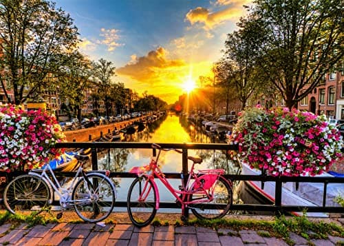 Image of Amsterdam Sunrise Jigsaw Puzzles for Adults 1000 Pieces Netherlands Landscape Jigsaw Puzzles for Adults Gifts