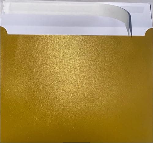 Image of C5 Coloured envelopes for A5 Greeting Cards Wedding Invitation Crafts 162x229mm- Pack of 24 envelopes (Metallic Gold Peel and Seal)