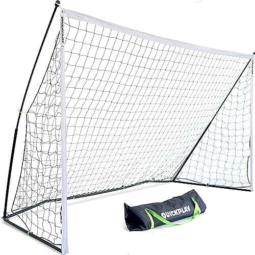 Image of QuickPlay KICKSTER 12x6ft Portable Football Goal - Official UK 7-a-Side Football Goal for U8 U9 U10 - Quick Setup Garden Football Goal with Carry Bag, Anchors & Net