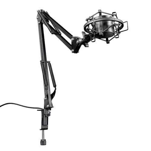 Image of Trust Gaming GXT 253 Emita Streaming Microphone Arm, Universal Boom Arm, Adjustable Mic Stand with Desk Clamp and Shock Mount for Streaming, Vlogging, Podcasting and Recording - Black