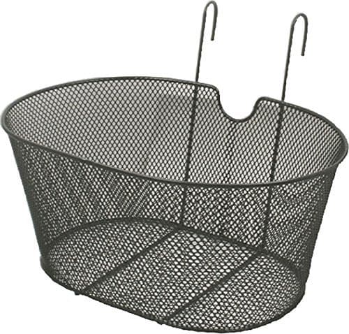 Image of RMS Oval Bicycle Basket with Hooks, Black Oval Bike Basket with Hooks, Black