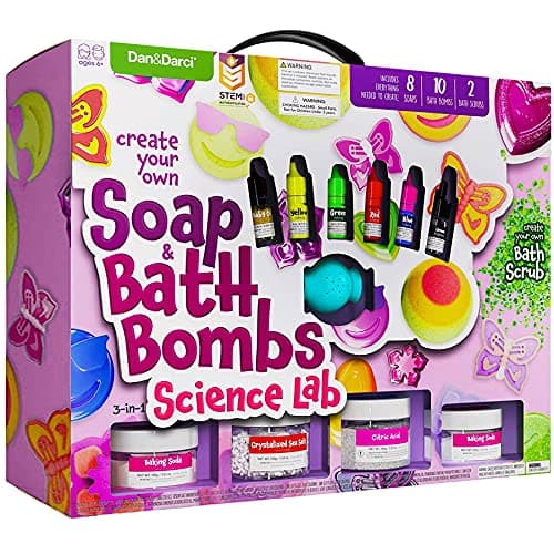 Image of Soap & Bath Bomb Making Kit for Kids, 3-in-1 Spa Science Kit, Craft Gifts For Girls & Boys Age 6, 7, 8, 9, 10-12 Year Old Girl Crafts Kits : DIY Science Experiment Toys, Craft Gift For Kids Ages 6-12+