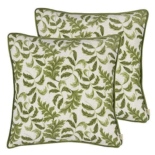 Image of Evans Lichfield Chatsworth Topiary Piped Feather Filled Cushion - Twin Pack