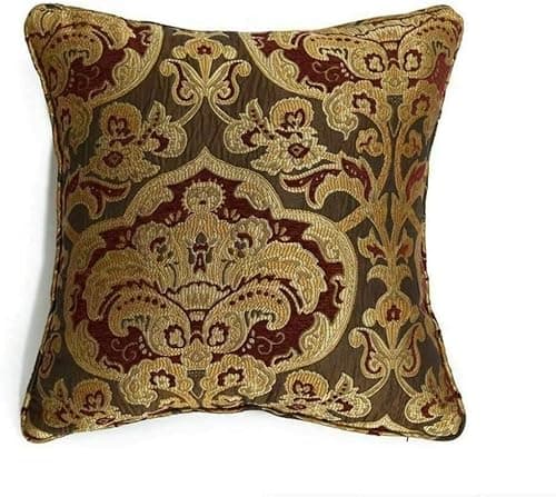 Image of New Luxury Heavy Weight Jacquard Chenille Georgia Cushion Cover (Burgundy, C/C 18"x18")