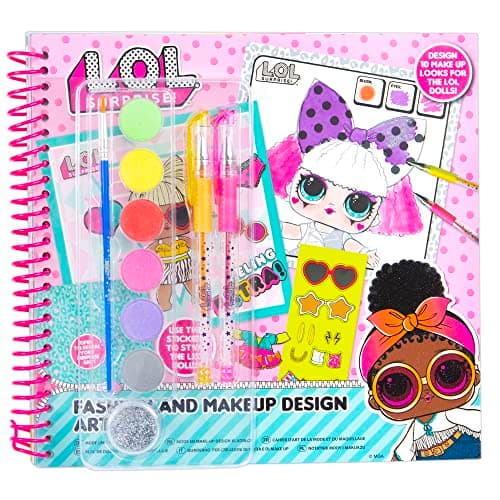 Image of LOL Doll Fashion Art Pad - Makeup & Fashion Design Kit - LOL Gifts for Girls - LOL Colouring Book with Stickers, Paint, Glitter & Gel Pens - Colouring Book for Girls Gifts